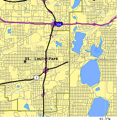 Zip code 55416 close-up map