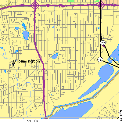 Zip code 55420 close-up map