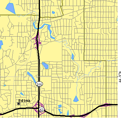 Zip code 55424 close-up map