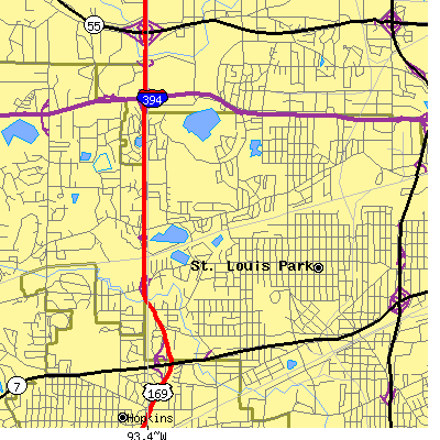 Zip code 55426 close-up map
