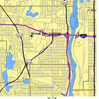 Zip code 55430 close-up map