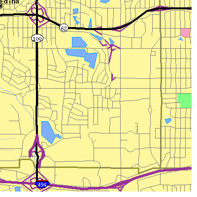 Zip code 55435 close-up map