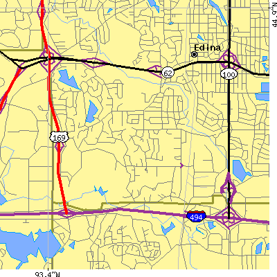 Zip code 55439 close-up map