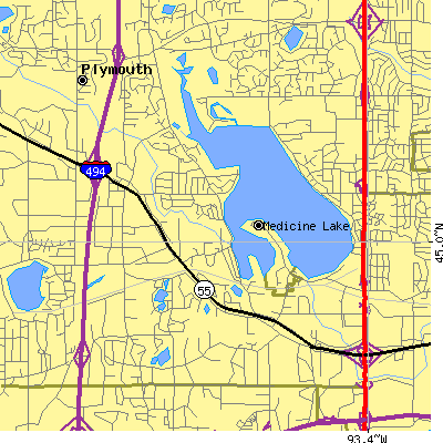 Zip code 55441 close-up map