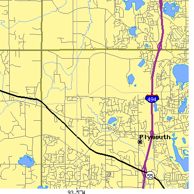 Zip code 55446 close-up map