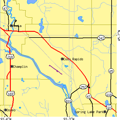 Zip code 55448 close-up map
