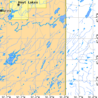 Zip code 55602 close-up map