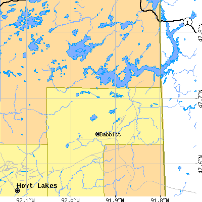 Zip code 55706 close-up map