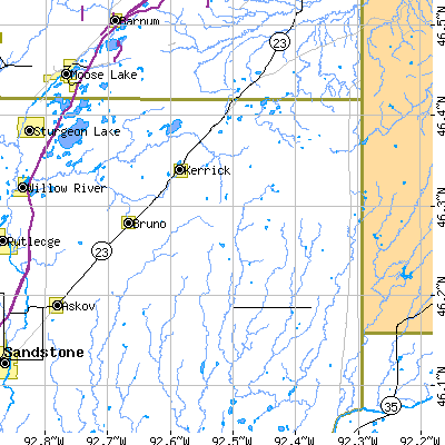 Zip code 55712 close-up map