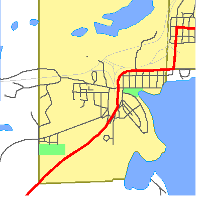 Zip code 55722 close-up map