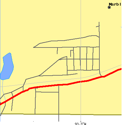 Zip code 55764 close-up map