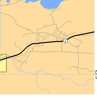 Zip code 55782 close-up map
