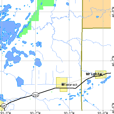 Zip code 55787 close-up map