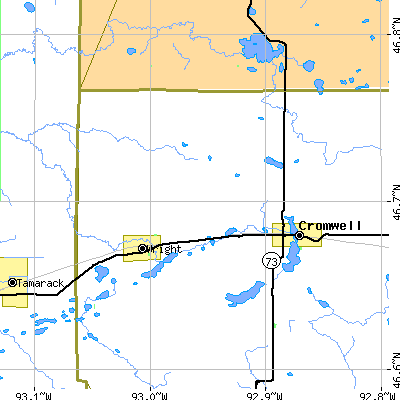 Zip code 55798 close-up map