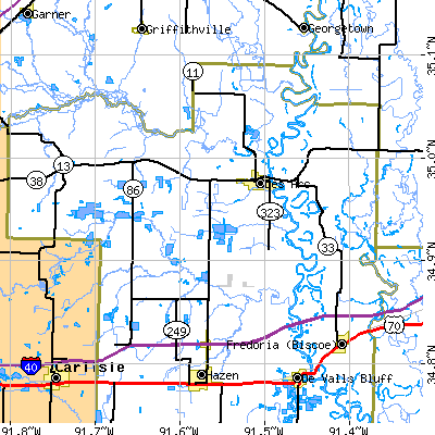 Zip code 72040 close-up map