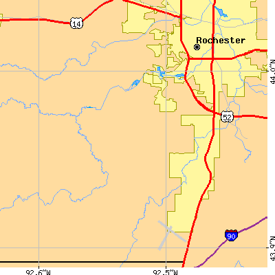 Zip code 55902 close-up map
