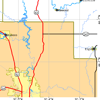 Zip code 55906 close-up map