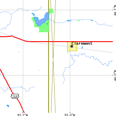 Zip code 55924 close-up map