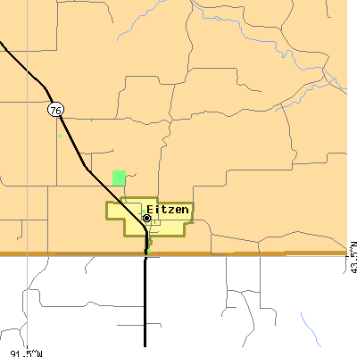 Zip code 55931 close-up map