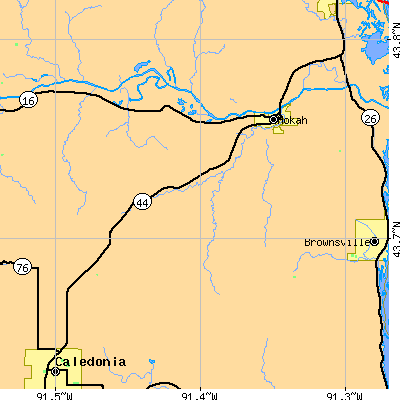 Zip code 55941 close-up map