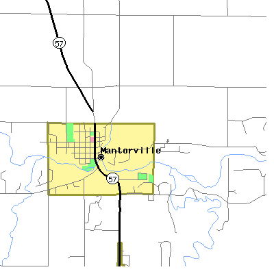 Zip code 55955 close-up map