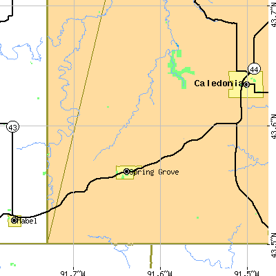 Zip code 55974 close-up map