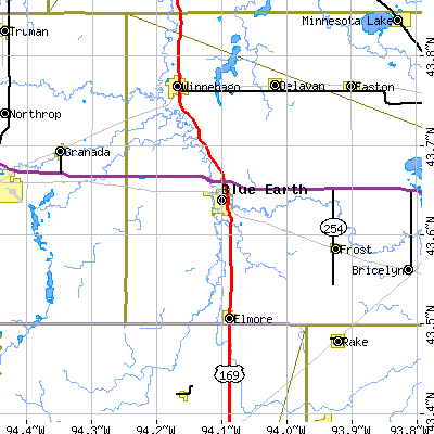 Zip code 56013 close-up map