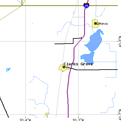 Zip code 56016 close-up map