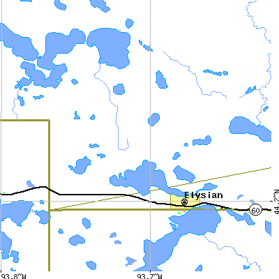 Zip code 56028 close-up map