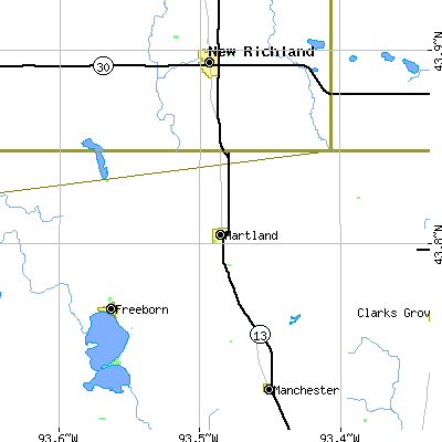 Zip code 56042 close-up map
