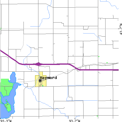 Zip code 56043 close-up map