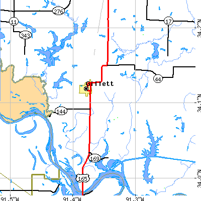 Zip code 72055 close-up map