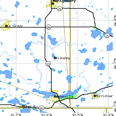 Zip code 56052 close-up map