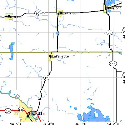 Zip code 56054 close-up map