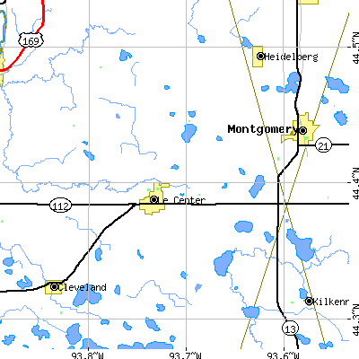 Zip code 56057 close-up map