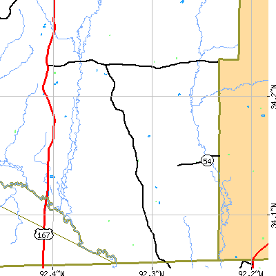 Zip code 72057 close-up map