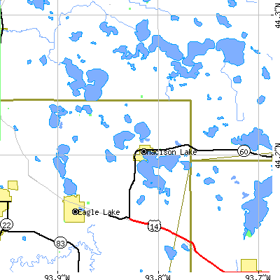 Zip code 56063 close-up map