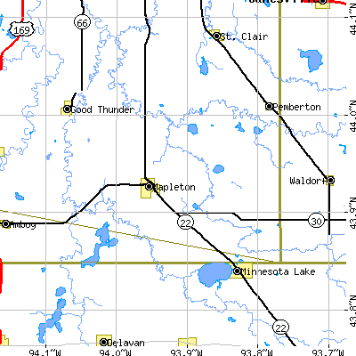 Zip code 56065 close-up map