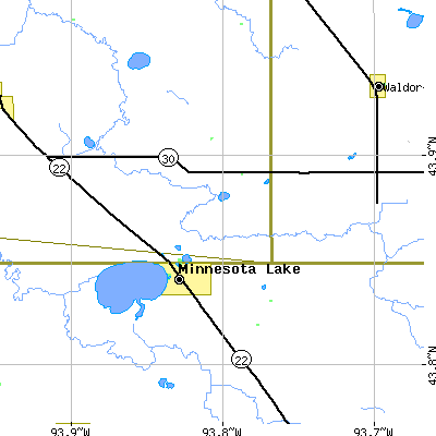 Zip code 56068 close-up map