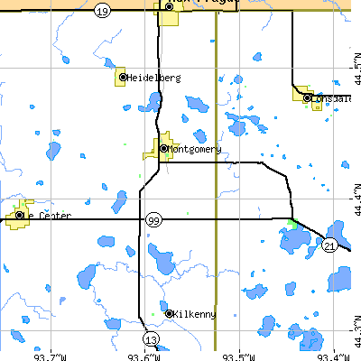 Zip code 56069 close-up map