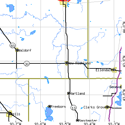 Zip code 56072 close-up map
