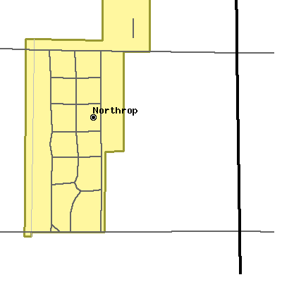 Zip code 56075 close-up map
