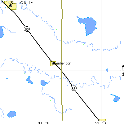 Zip code 56078 close-up map