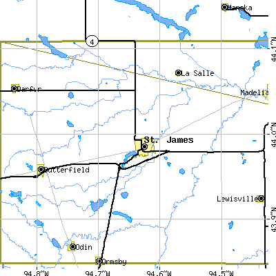 Zip code 56081 close-up map