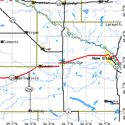 Zip code 56085 close-up map