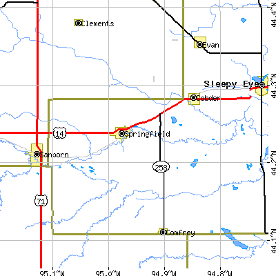 Zip code 56087 close-up map