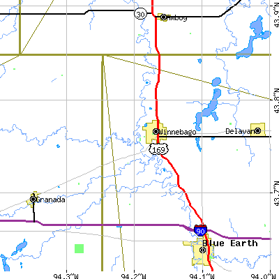 Zip code 56098 close-up map