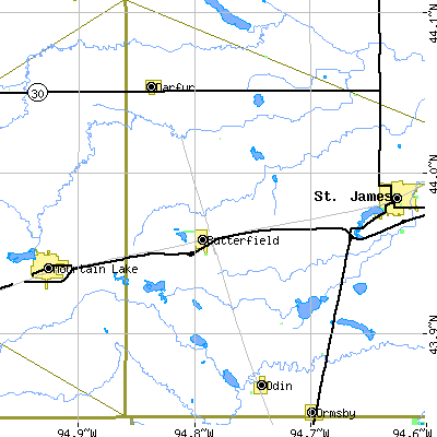 Zip code 56120 close-up map