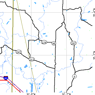 Zip code 72063 close-up map