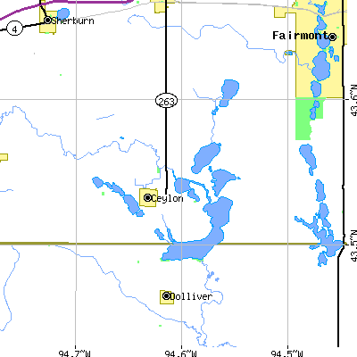Zip code 56121 close-up map